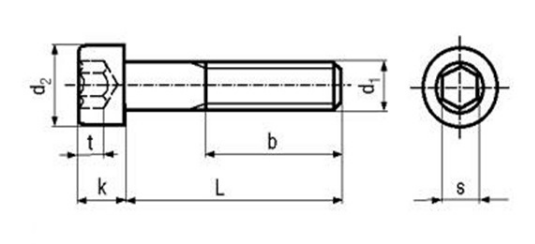 Black Oxide Hex Head Bolt , Hexagon Socket Head Cap Screw 2mm - 500mm