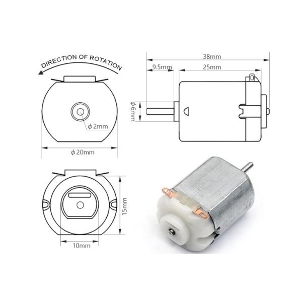 3V-6V DC Hobby Motor Micro 130 DC Motor 9000 Rpm DIY Motor With Wire Leads