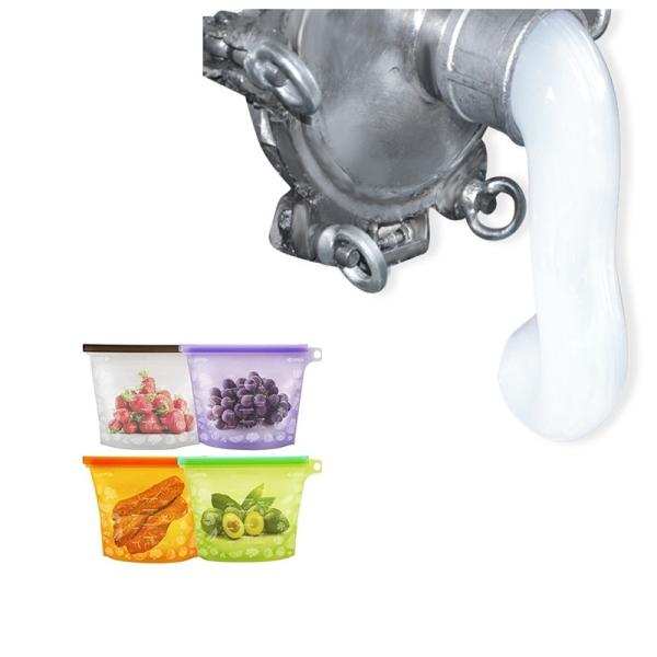 Portable Food Grade Liquid Silicone Rubber Storage Bag Set Reusable