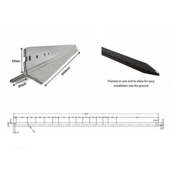 1.86kg Y Steel Fence Post for Australia Market Black Coated