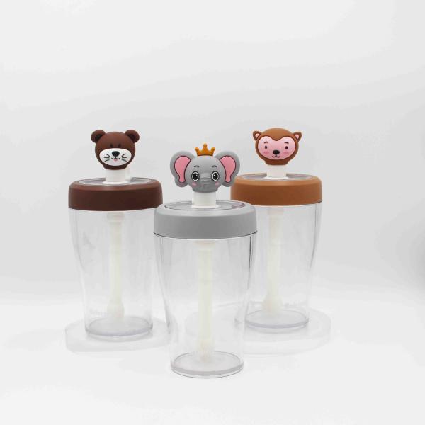 Transparent 430ml Plastic Straw Water Bottle Simple Modern Style