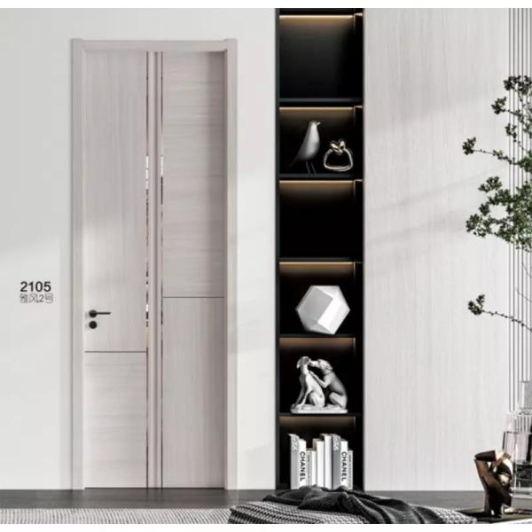 Quality Internal Room Waterproof Bathroom Door Modern Wooden Panel Design for sale