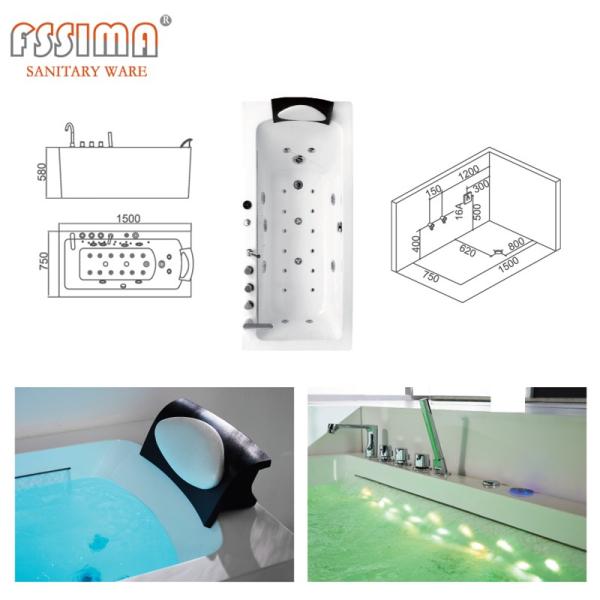 1 Person Indoor Hot Tub Jacuzzi With Jets Freestanding Portable Mini