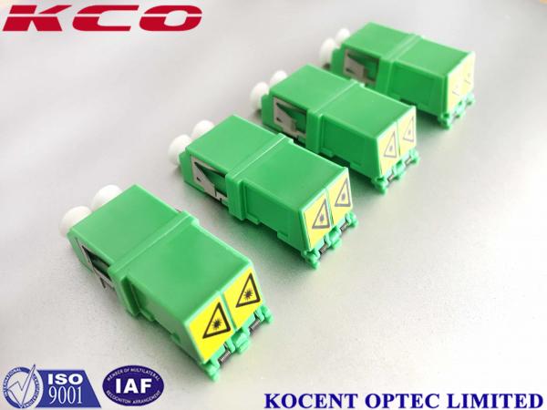 Quality Automatic Shutter Cap Fiber Optic Adapter Duplex LC/APC PBT Green Without Flange for sale