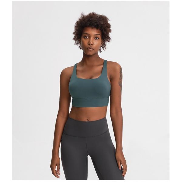 OEM Naked Feeling Medium Support Cross Back Womens Sports Bra Logo Printing