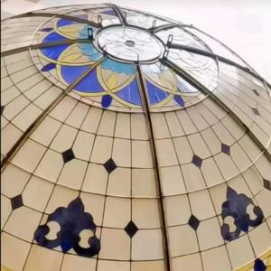 Premium Stained Art Glass Dome Skylight Roof Architectural Antiques Stained