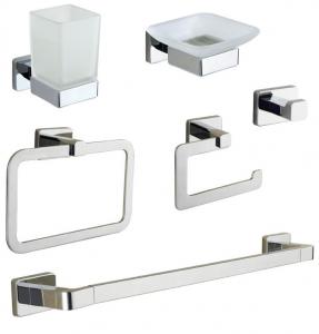 Cheap 6 Piece Bathroom Hardware Accessories Set Chrome PVD Gold Bath Hardware Set wholesale