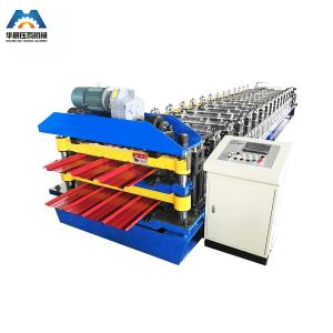 Cheap 5 Rib Trapezoidal Roof Panel Roll Forming Machine Electric Shearing System wholesale