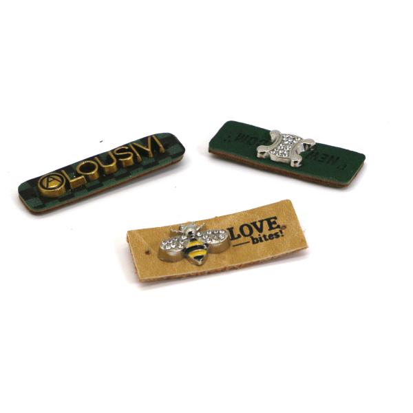 Hot Press Letters Custom Leather Patch With Inlaid Diamond 4cm×1cm