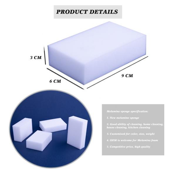 Customized Melamine Microfiber Kitchen Sponge For Daily Highly Precise Size Quick Dry