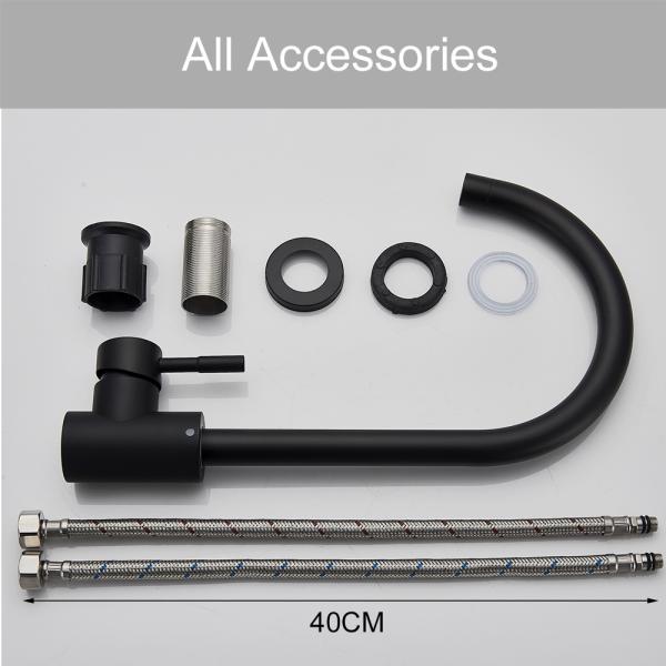 Stainless Steel High Arc Kitchen Sink Faucet Chrome Matte Black Gold SN Finish