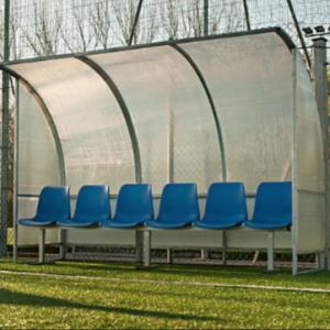 Cheap 4 Seats Outdoor Soccer Team Shelter , Substitute Soccer Benches With Cover wholesale