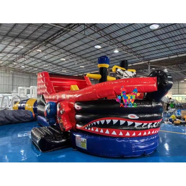 6.7x3.7m Custom PVC Outdoor Inflatable Fun City Cartoon Theme Bouncer Jumping Bouncy Castle With Dry Slide
