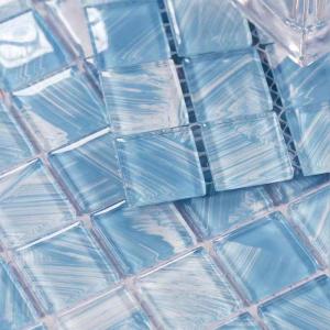 300x300mm Crystal Glass Mosaic Tile For Balcony Kitchen Bathroom Wall Swimming