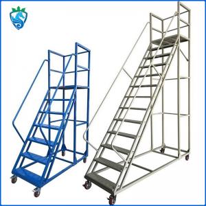 Cheap 7 Foot 8 Feet Mobile Safety Step Ladder Lightweight Climbing Work Ladder With Pulleys wholesale