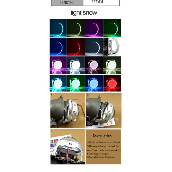 360 Degree RGB Decorate RingLED Car Ambient Lights Devil Eyes Car Lights