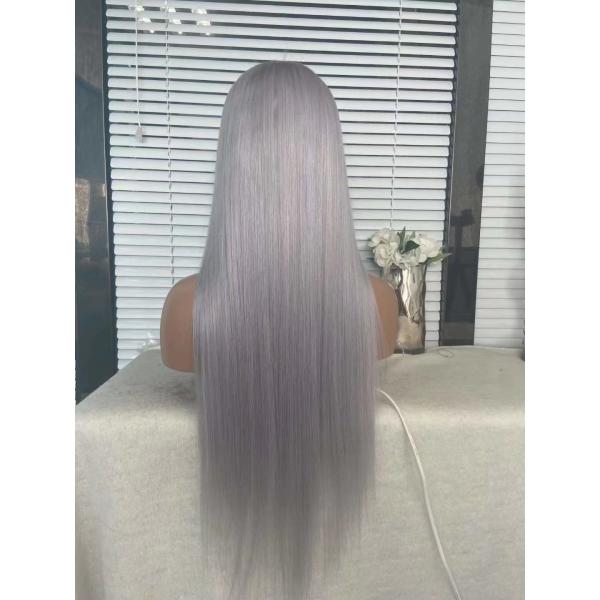 100% human hair wig grey color women hair wig virgin hair wig