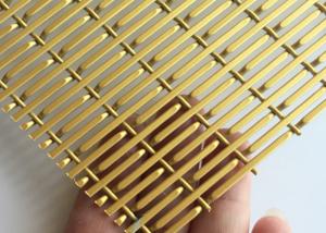 China Stainless Steel Architectural Mesh Fabrics 2mm Weft Diameter Coffee Color on sale