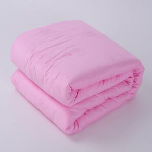 Cheap Natural mulberry silk quilt 100% cotton jacquard fabric in light pink /dark pink color wholesale