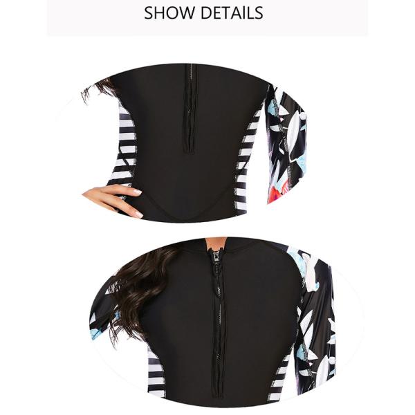 UPF 50 Women's Athletic One Piece Swimsuit Printed Zip Front One Piece Bathing Suit