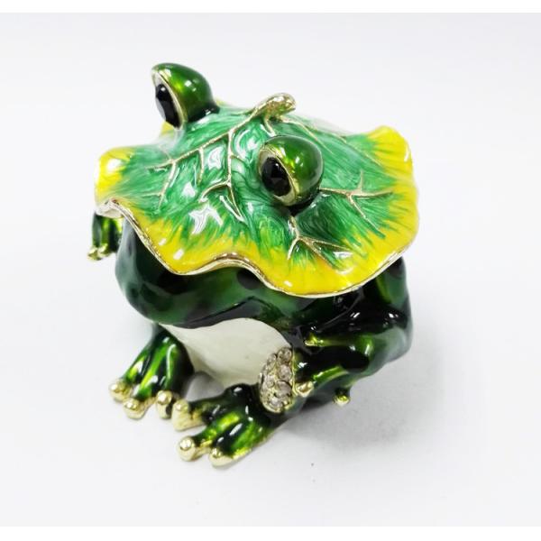 Hot sale frog shape jewelry box custom frog jewelry metal box