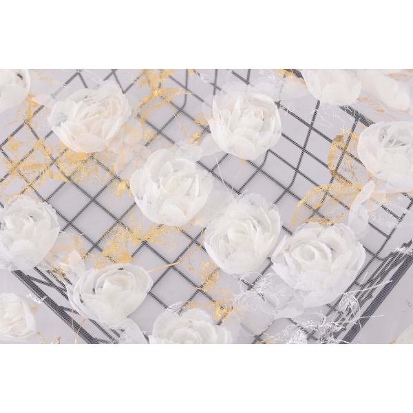 100 Polyester Rose Ribbon Embroidery White Wedding Laces Fabric for Womens Clothing Dresses Dancewear