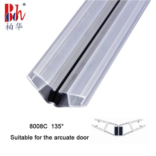 Quality 10mm 135° Shower Door Magnetic Seal Strip collision resistance for sale