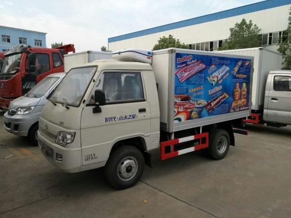 Quality Mini Foton Refrigerated Delivery Truck , Refrigerator Van Truck 1000kg For Cold Drink for sale
