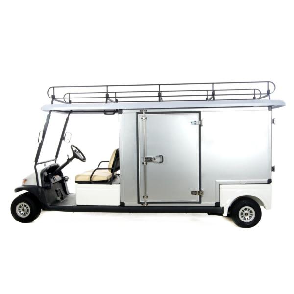 White Cool Golf Cart Utility Vehicle With Rack On Roof , 2 Passenger Capacity