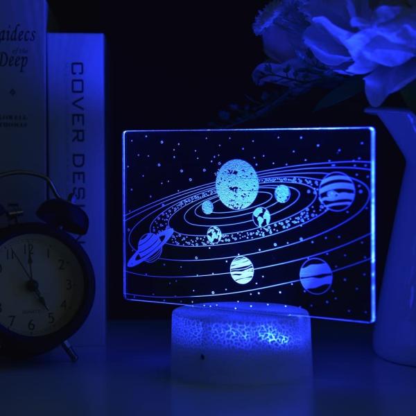 DC5V 3W 3D LED Night Light 16 Colors Galaxy Night Light Solar System
