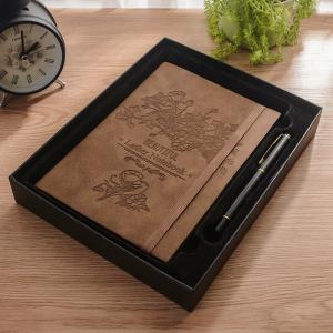 Cheap Spiral Binding Custom Diary Leather Notebook Executive Gift Set wholesale