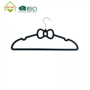 Cheap Bow Shaped Heavy Duty Plastic Hangers Chrome Metal Hook Notched wholesale