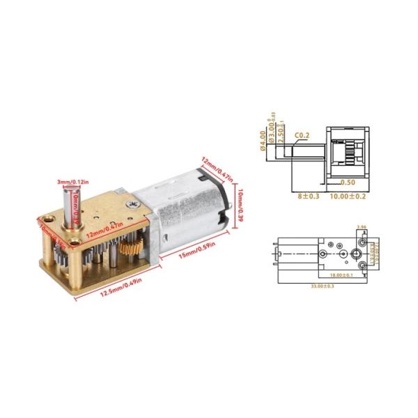 6V N20 Single Shaft Small High Torque Motor Gear Reduction Electric Motor