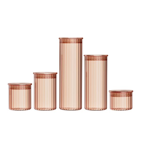 Color Sprayed Stripe Glass Canisters With Simple PS Lid