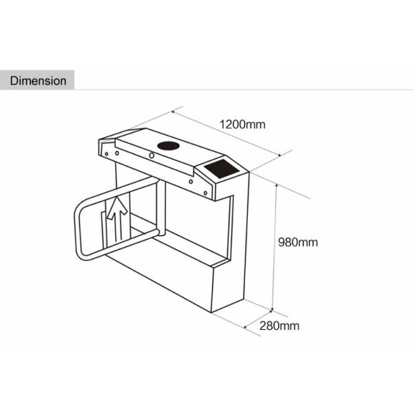 DC24V Waterproof Swing Barrier Gate IR Beam With Biometric System