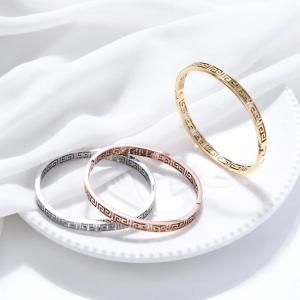 Cheap Luxury Oval Bangle Bracelet Plaid Fashion Stainless Steel Bangles Personalized wholesale