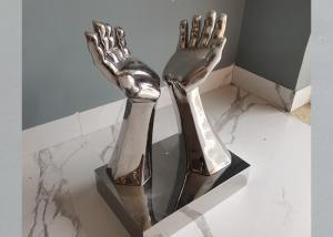 Cheap Height 51cm Contemporary Stainless Steel Metal Hand Sculpture For Indoor Decor wholesale
