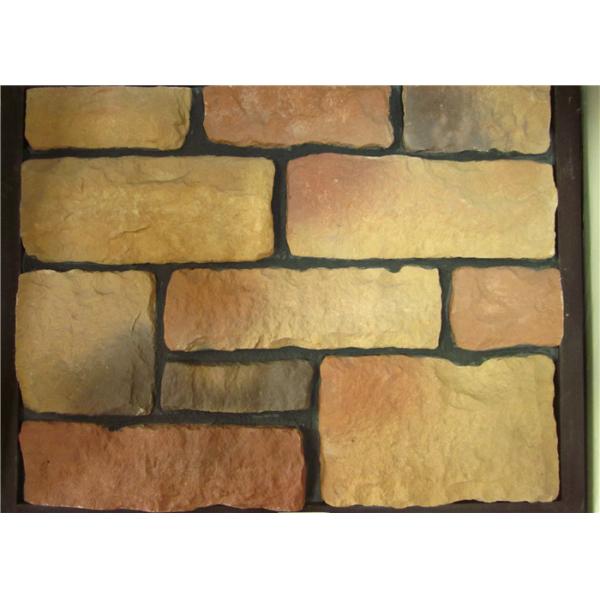 Light Texture Green Faux Stone Veneer Panels Low Water Absorption