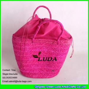 China LUDA rose red leisure straw handbag cornhusk shoulder bag latest women's bag on sale