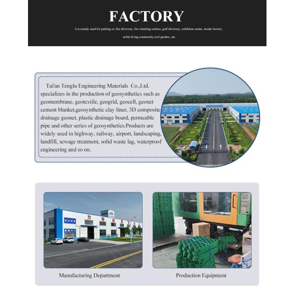 38mm 48mm 68mm Grass Paver Grid for Ground Water Tank Drainage Cover Concrete Driveway