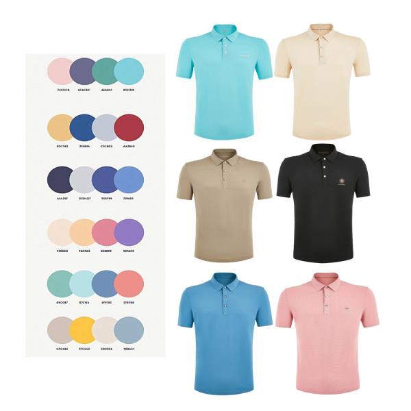 100% Cotton Plain Long Sleeve Men's Polo T Shirts with Custom Logo and Button Closure