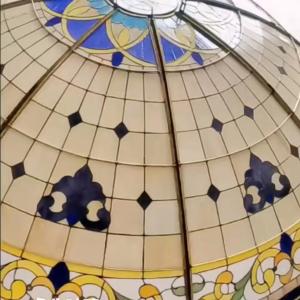Premium Stained Art Glass Dome Skylight Roof Architectural Antiques Stained