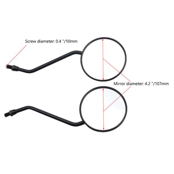 Round Motorcycle Mirror Universal Modified Rearview Motorcycle Mirror Hd white lenses Easy to install Rearview