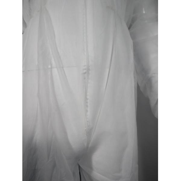 Disposable PP Coverall Single Layer Nonwoven Full Coverage Moderate Protection Low Cost Front Zipper with Hood