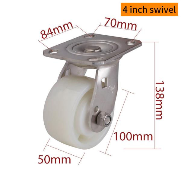 EDL Heavy Duty 4 Inch Stainless Steel Caster Wheel With TPA 380kg Load Capacity S714P-25