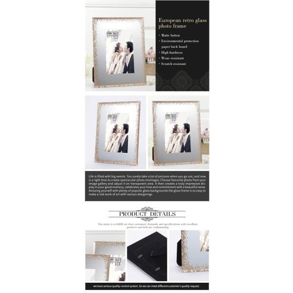 European Style Plain Glass Photo Frames / Vertical 4 X 6 Glass Photo Frames