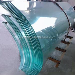 QJY20240308-01 Clear Tinted Float Curved Toughened Glass Fine Edge