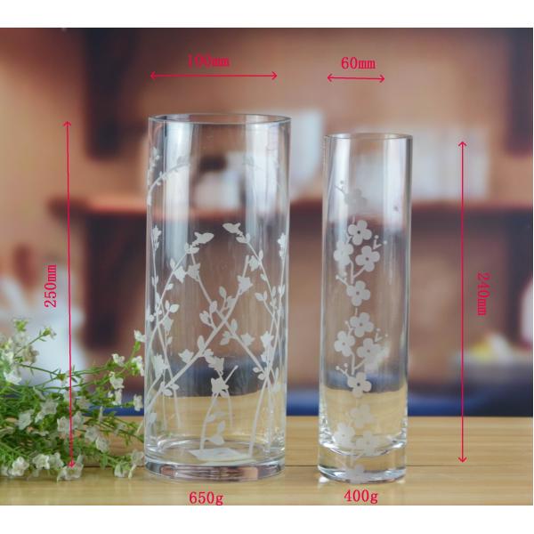 12" Tall Crystal Decorative Round Flower Vase , Flower Vase Glass