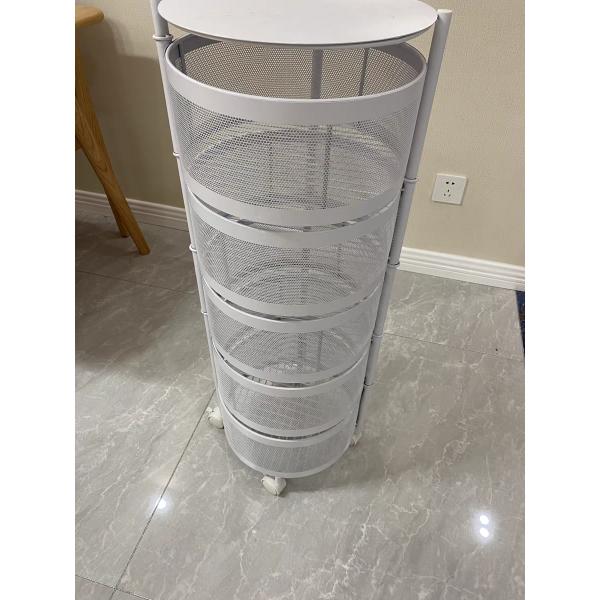 Carbon steel Round Rotatable Multi Layer Kitchen Shelf For Fruit Vegetable