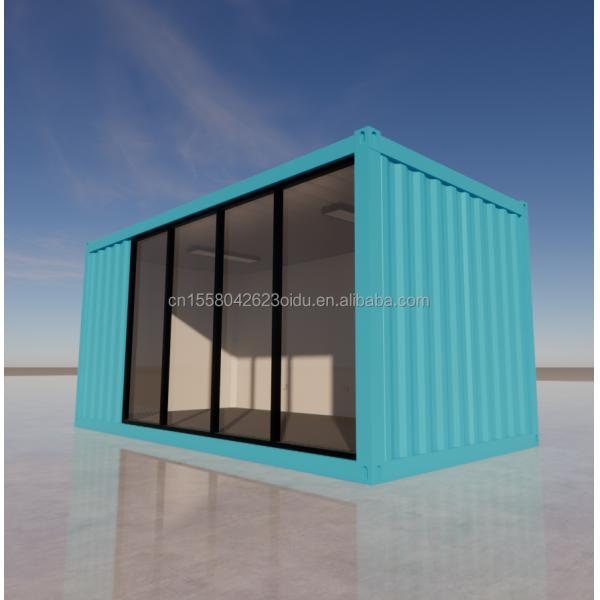 Outdoor 20ft Prefabricated Steel Structure Home House Container Flat Pack Houses Made of 50/75/100mm Wave Sandwich Panel